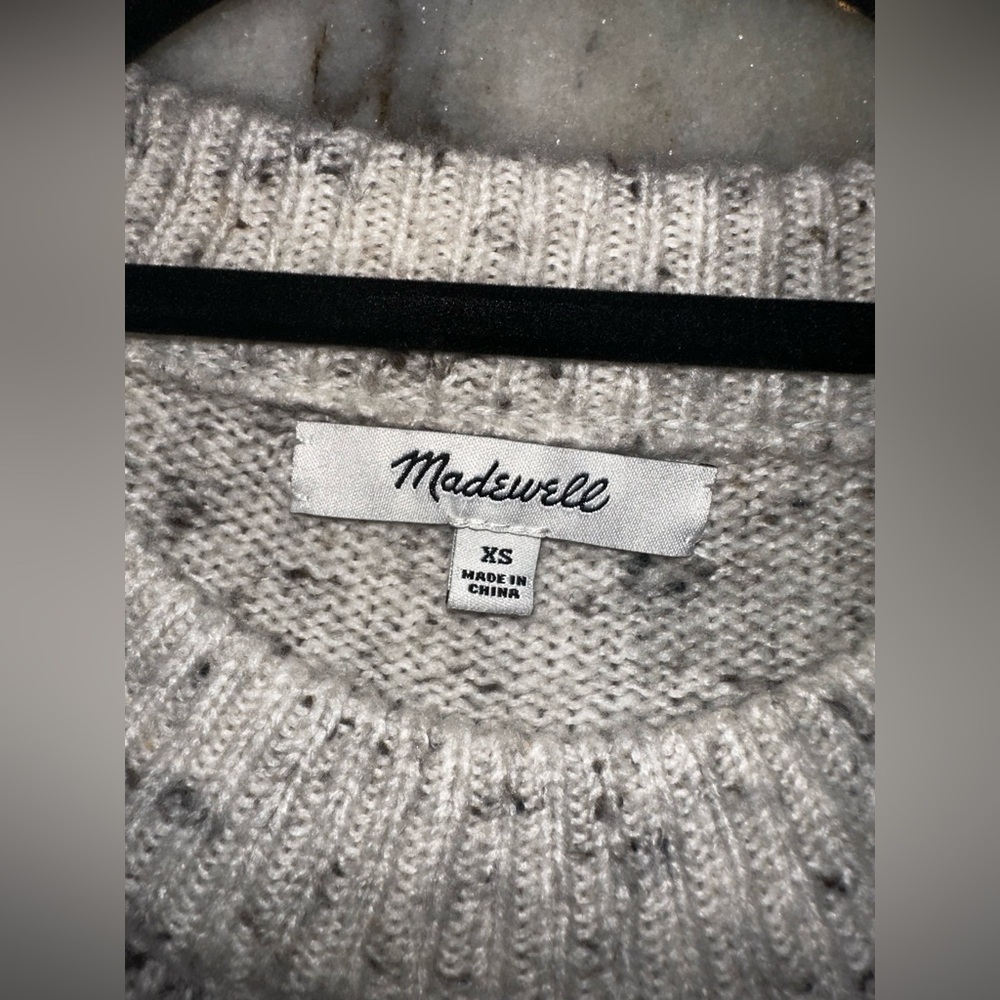 EUC Madewell Wool Blend Size XS Oversized Cozy Cream Sweater Mock Neck Dress - Picture 9 of 13